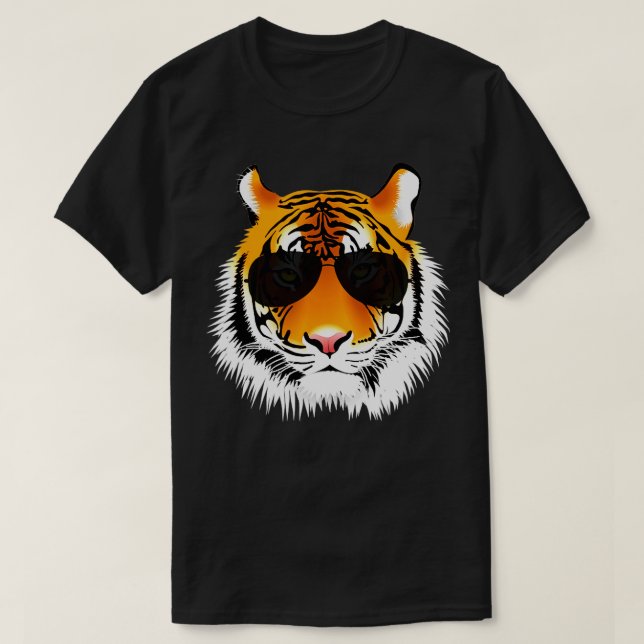 Coola Katttigern med solglasögon, design T Shirt (Design framsida)