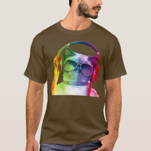 Coola Kattunge DJ Music Electro Party Graphic Mana T Shirt