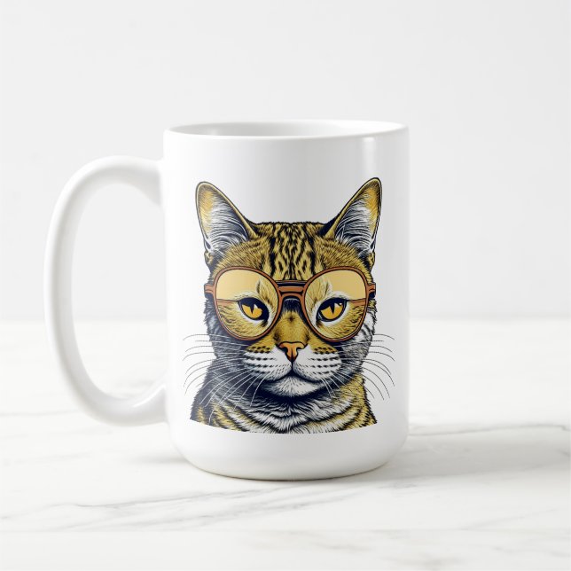 Coola Kattunge med Personligen Glass Kaffemugg (Vänster)
