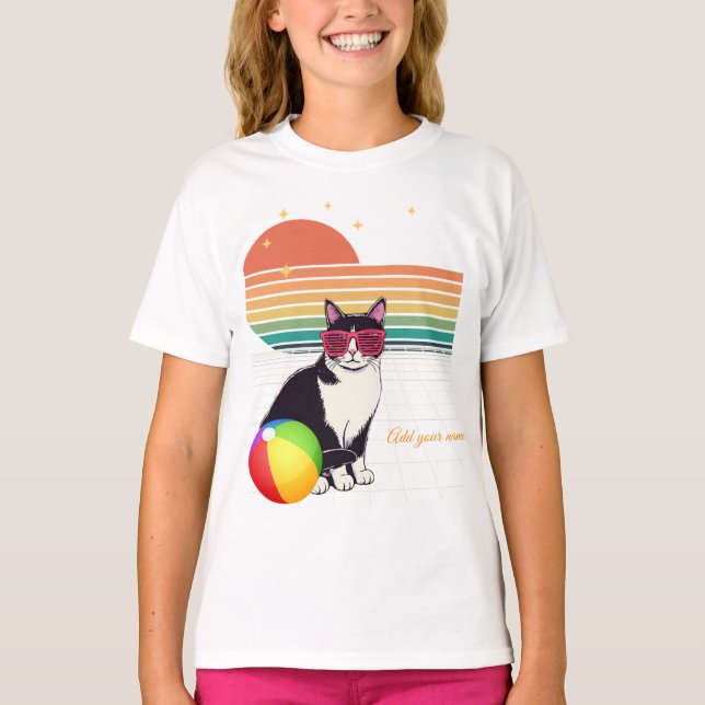 Coola Kattvibbar vid Solnedgång T Shirt (Framsida)