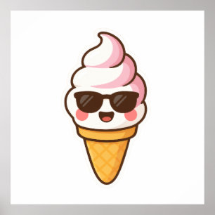 Coola Kawaii Ice Cream Poster