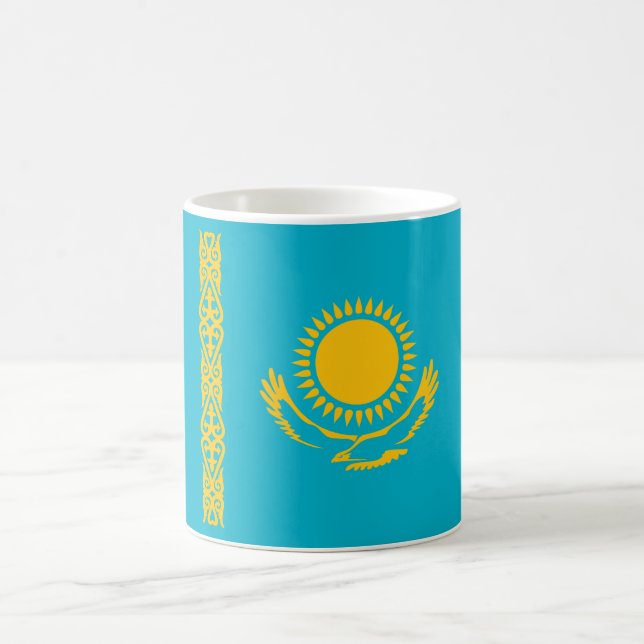 Coola Kazakstan Flagga Kaffemugg (Center)