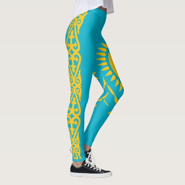 Coola Kazakstan Flagga Mode Leggings (Höger)
