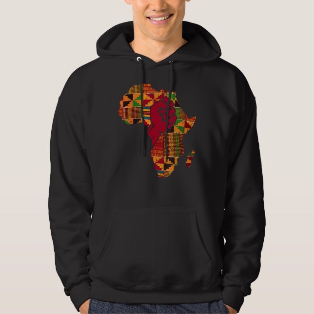Coola Kente Trasa Art Manar Women Afrika Karta Bla Hoodie (Framsida)
