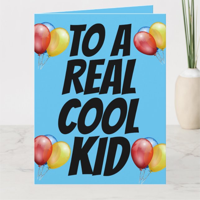 COOLA KID BIRTHDAY BALLOONS CARDS KORT (Framsida)
