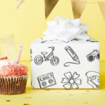 Coola Kid Birthday Coloring Bok Gift Wrap Presentpapper<br><div class="desc">Dina barn kan färg detta papper innan de slår in sina gåvor för att ge dem en speciell beröring i toppen! Dolpar med hörlurar, bokar, cyklar, kritor, tekopp, regnbågar, kassettband, blommor, solglasögon, kameror, rullskridskor, vattentanar, konstpaletter, fjärilar, tennisracketar och hjärtan. Kritor eller färgpennor rekommenderas starkt för att undvika blödning eller överföring....</div>
