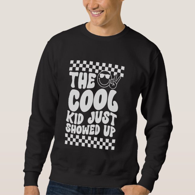Coola Kid visade just upp Back to school Design Lång Ärmad Tröja (Framsida)