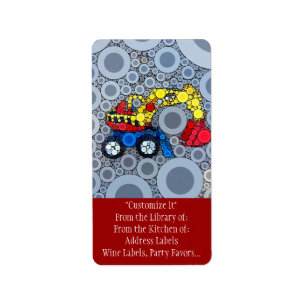 Coola Kids Construction Lastbil Excavator Digger Adressetikett