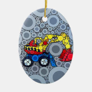 Coola Kids Construction Lastbil Excavator Digger Julgransprydnad Keramik