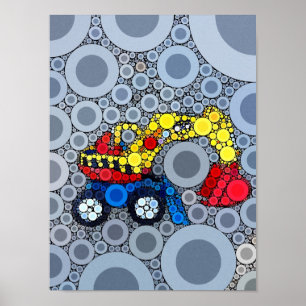 Coola Kids Construction Lastbil Excavator Digger Poster