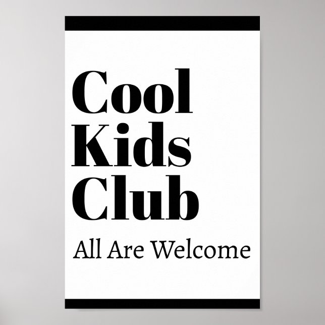 Coola Kids Klubb Enkel Snyggt Modern skolundervisn Poster (Framsidan)