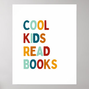 Coola Kids Läs Bokar färglöst poster