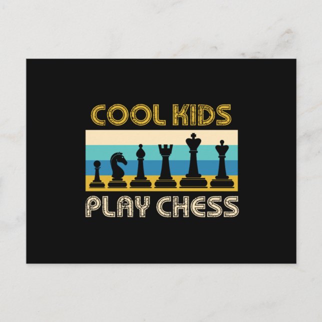 Coola Kids Play Chess Checkmate Board Biet Gift Vykort (Framsida)