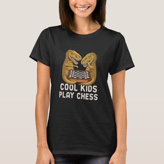 Coola Kids Play Chess Dinosaur Rex Klubb Game Play T Shirt (Framsida)