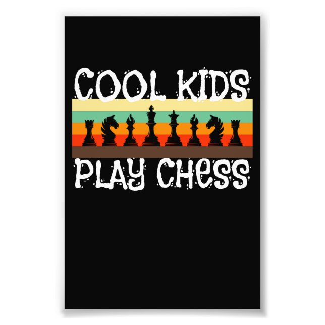 Coola Kids Play Chess Player Chess-spel Fototryck (Framsidan)