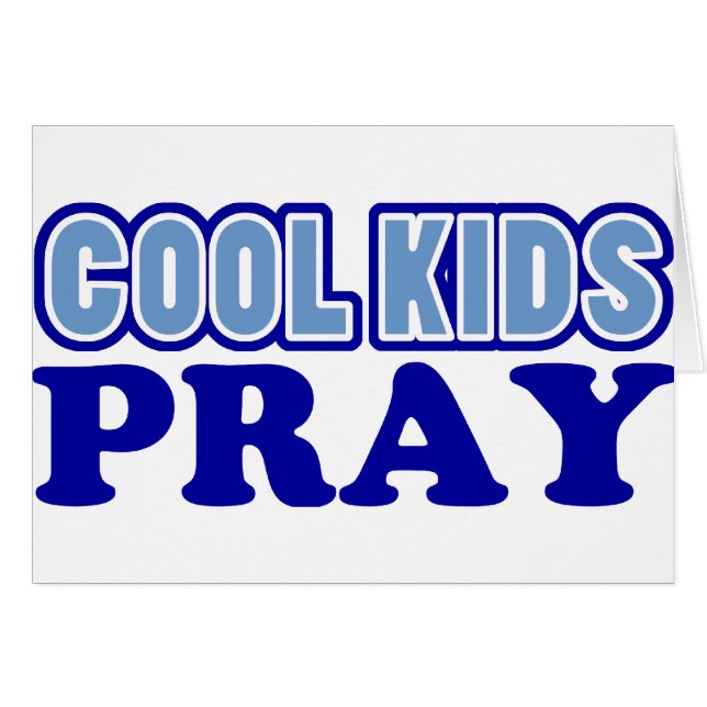 Coola Kids Pray (blå) Hälsningskort (Framsidan Horizontal)