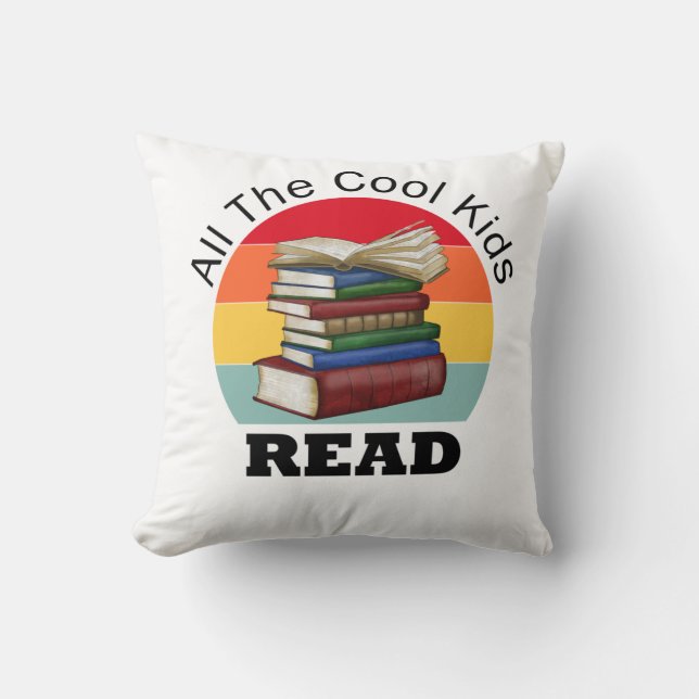 Coola Kids Read Bok Reader Funny Bookworm Kudde (Framsida)