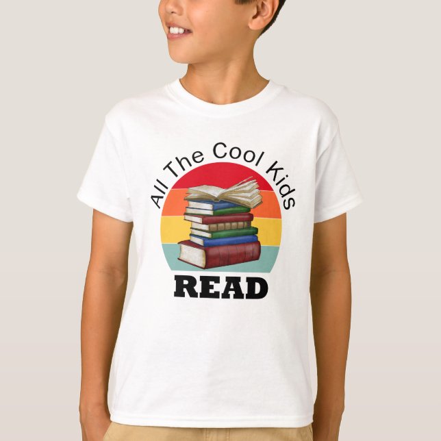 Coola Kids Read Bok Reader Funny Bookworm T Shirt (Framsida)