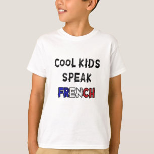 Coola Kids talar Fransk Lustigt tal T Shirt