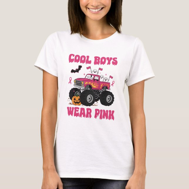 Coola killar bär rosa monstertruck T-shirt (Framsida)