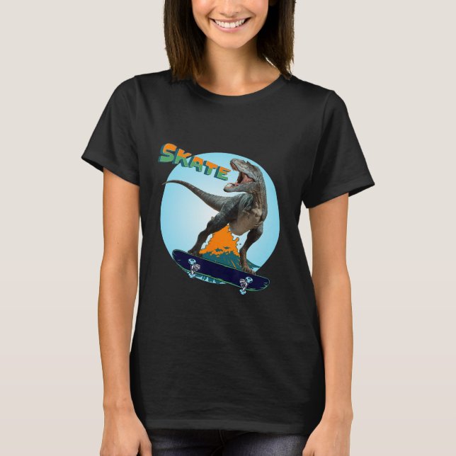 Coola killar skateboard T Rex dinosaur skateboard  Shirt (Framsida)