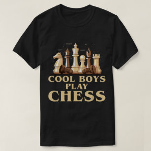 Coola Killar Spelar Schack Design T Shirt