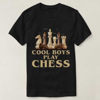 Coola Killar Spelar Schack Design T Shirt