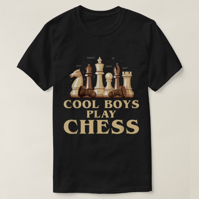 Coola Killar Spelar Schack Design T Shirt (Design framsida)