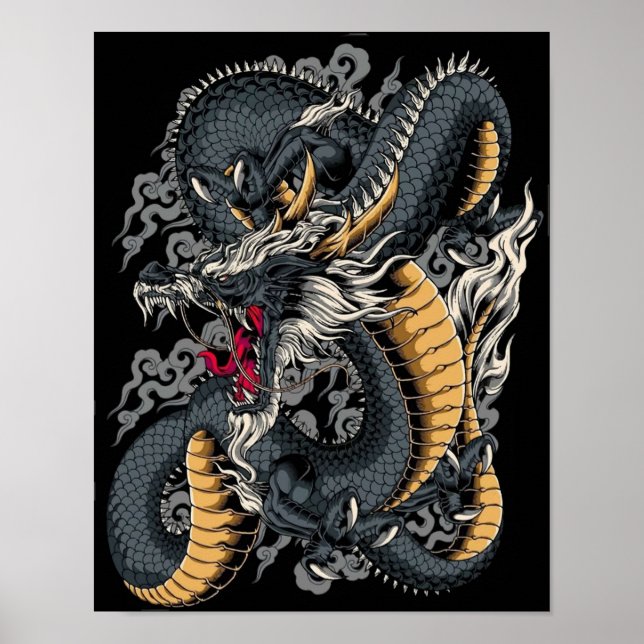 Coola kinesiska draken poster (Framsidan)
