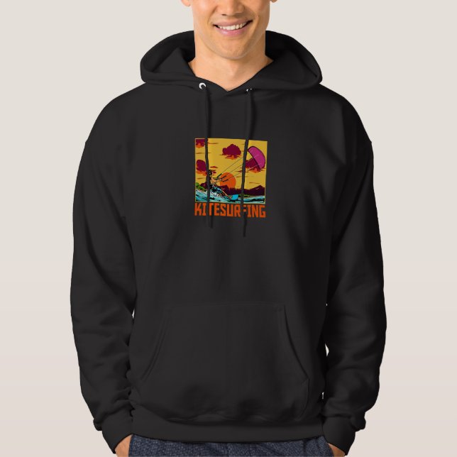 Coola Kite Surfa Kärlek Kitesurfing Hoodie (Framsida)