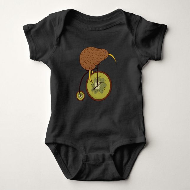 Coola Kiwi Bird på Kiwi Fruit Design T Shirt (Framsida)