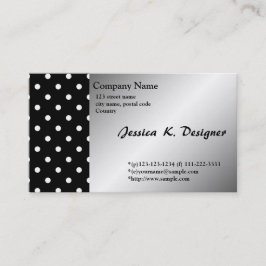 coola, klassisk svartvit polka dots visitkort