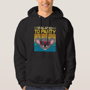 Coola Koala med glasögon som koalifierats till Par Hoodie