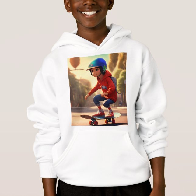 Coola & komfy Kid Hoodies - Skate in Stil T Shirt (Framsida)
