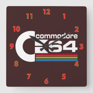 Coola Kommando C64-Logotyp för dator Fyrkantig Klocka