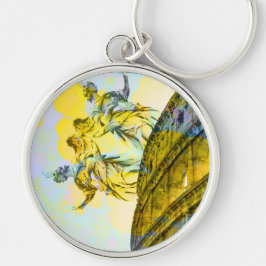Coola konst av Rom inslag på trendiget Rund Silverfärgad Nyckelring