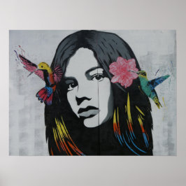 Coola konst teckning målar upp kvinna dam modern k poster
