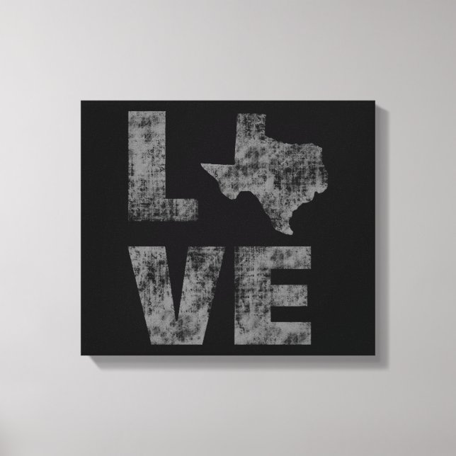 Coola Konstnärlig modern och Rustic Kärlek i Texas Canvastryck (Framsida)