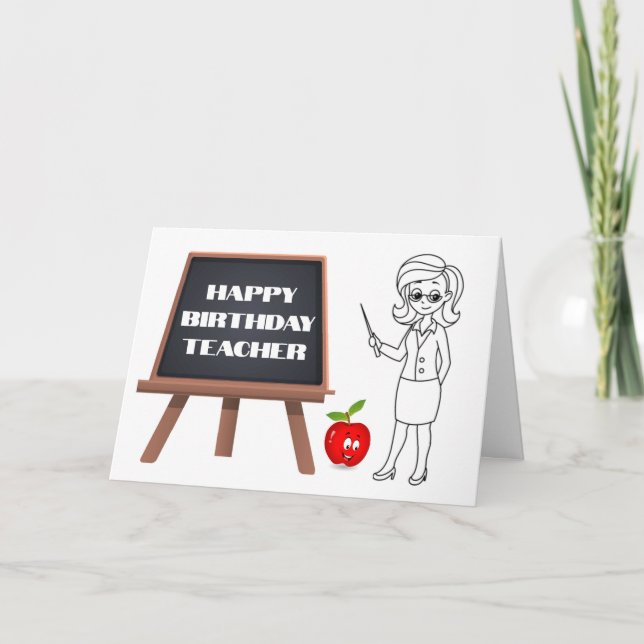 COOLA-KORT FÖR *TEACHER* PÅ BIRTHDAY KORT (Framsida)