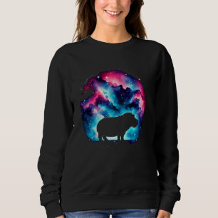 Coola Kosmisk Hippopotamus Galaxy Graphic Space Ar T Shirt