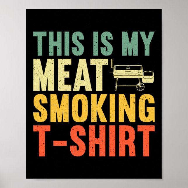 Coola Kött Rökning Art För manar kvinnor Bbq Grill Poster (Framsidan)