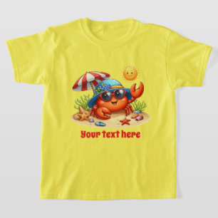 Coola krabba lägga till strandflickor t shirt