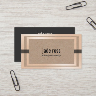 Coola Kraft Papper Jewelry Designer Ro Guld Gräns Visitkort