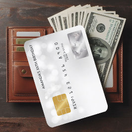 Coola Kredit Card-Födelsedagsfest Inbjudningar