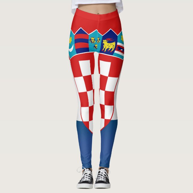 Coola Kroatien Flagga Mode Leggings (Framsida)