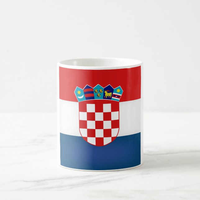 Coola Kroatiska Flagga Kaffemugg (Center)