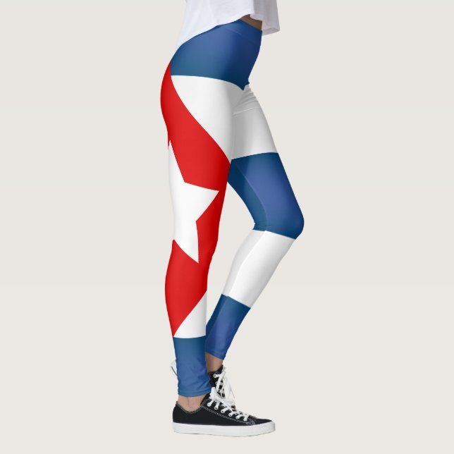 Coola Kuba Flagga Mode Leggings (Höger)