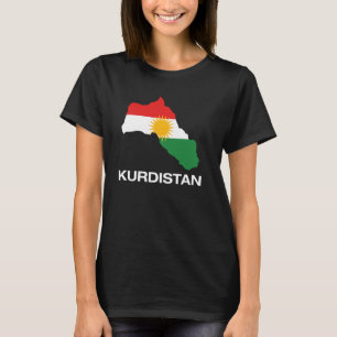 Coola Kurdistan Karta med Kurdistan Flagga Illustr T Shirt
