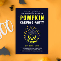 Coola kusliga Halloween-natt pumpa skärande fest