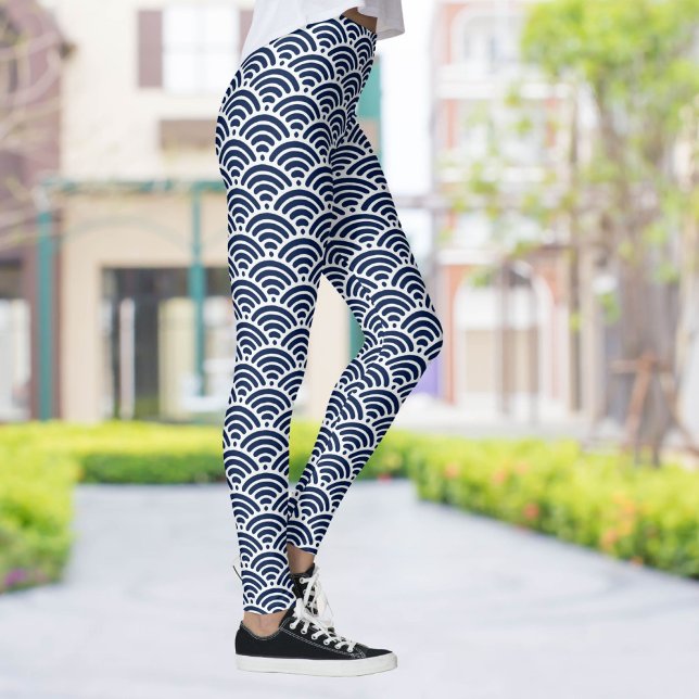 Coola Kustblått Vinkart ditt Färg-val Mönster Leggings (Skapare uppladdad)